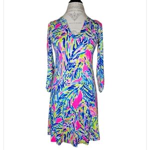Lilly Pulitzer Rossmore Palm Reader V Neck T Shirt Dress Size XS
